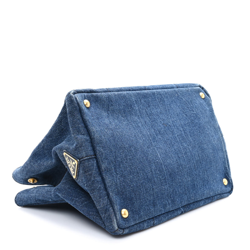 Prada Denim Logo Tote Avio