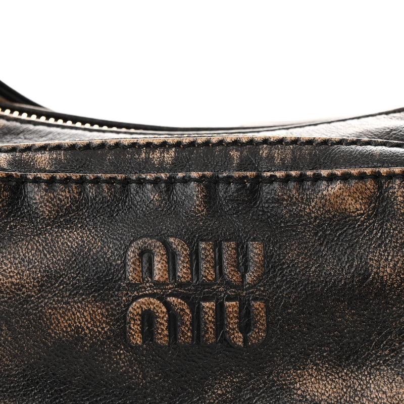 Miu Distressed Nappa Pocket Bag Sand