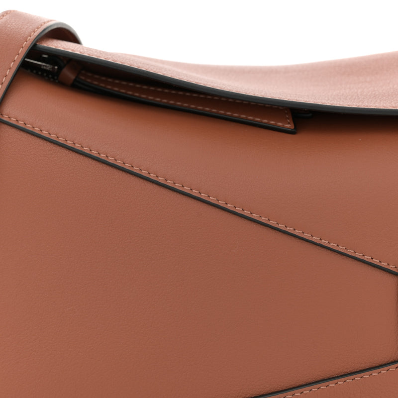 Loewe Calfskin Small Puzzle Edge Bag Tan