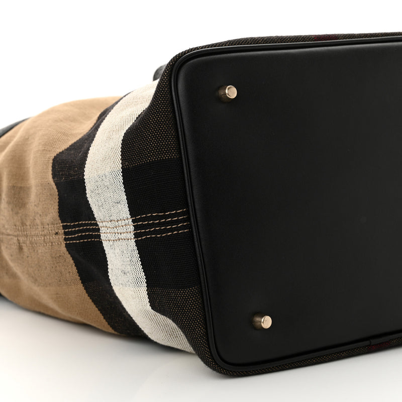 Burberry Grainy Calfskin Canvas Mega