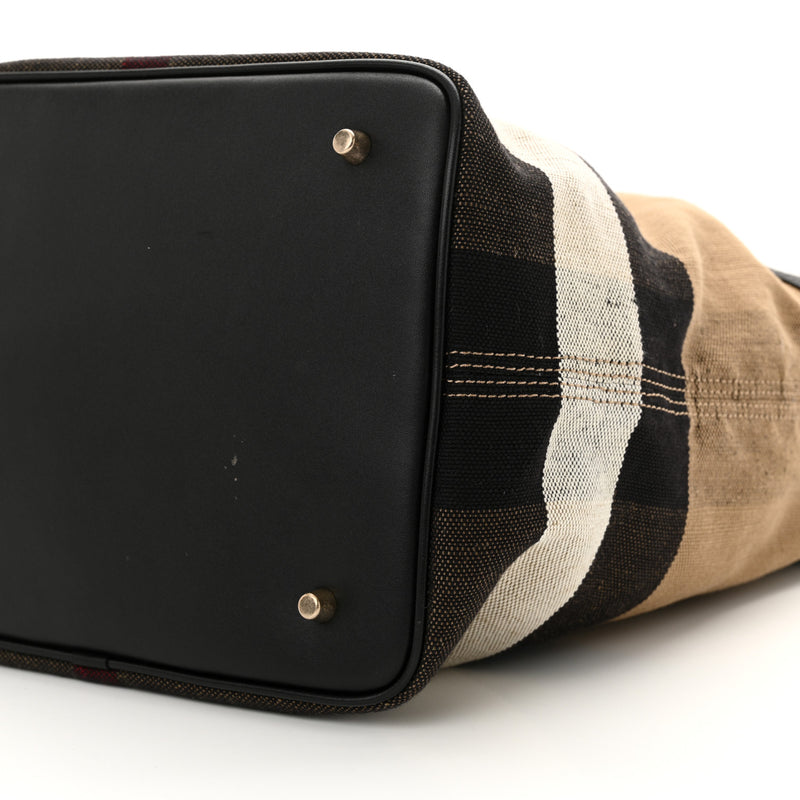 Burberry Grainy Calfskin Canvas Mega