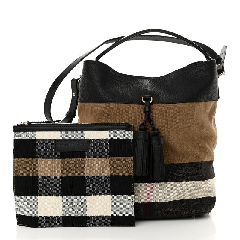 Burberry Grainy Calfskin Canvas Mega
