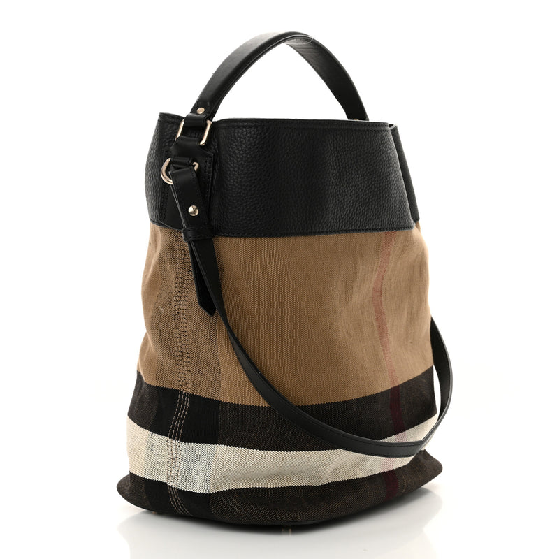 Burberry Grainy Calfskin Canvas Mega