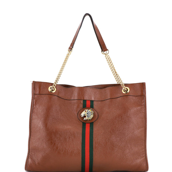 Rajah Chain Tote Leather Large