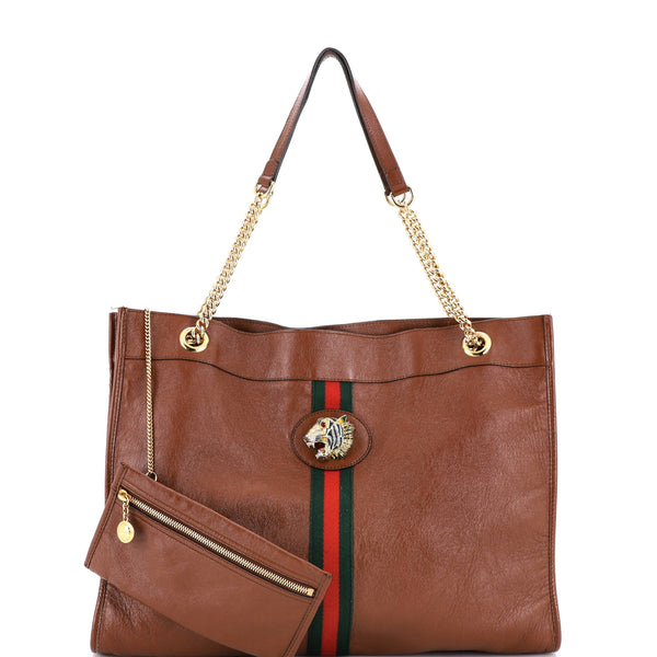 Rajah Chain Tote Leather Large