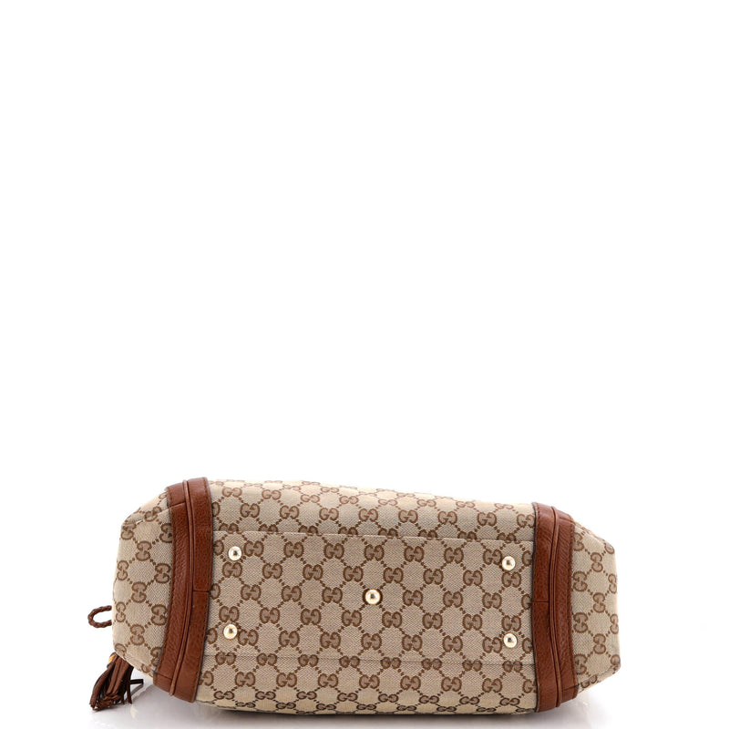 Bella Hobo Gg Canvas With Leather Medium
