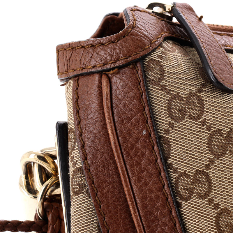 Bella Hobo Gg Canvas With Leather Medium