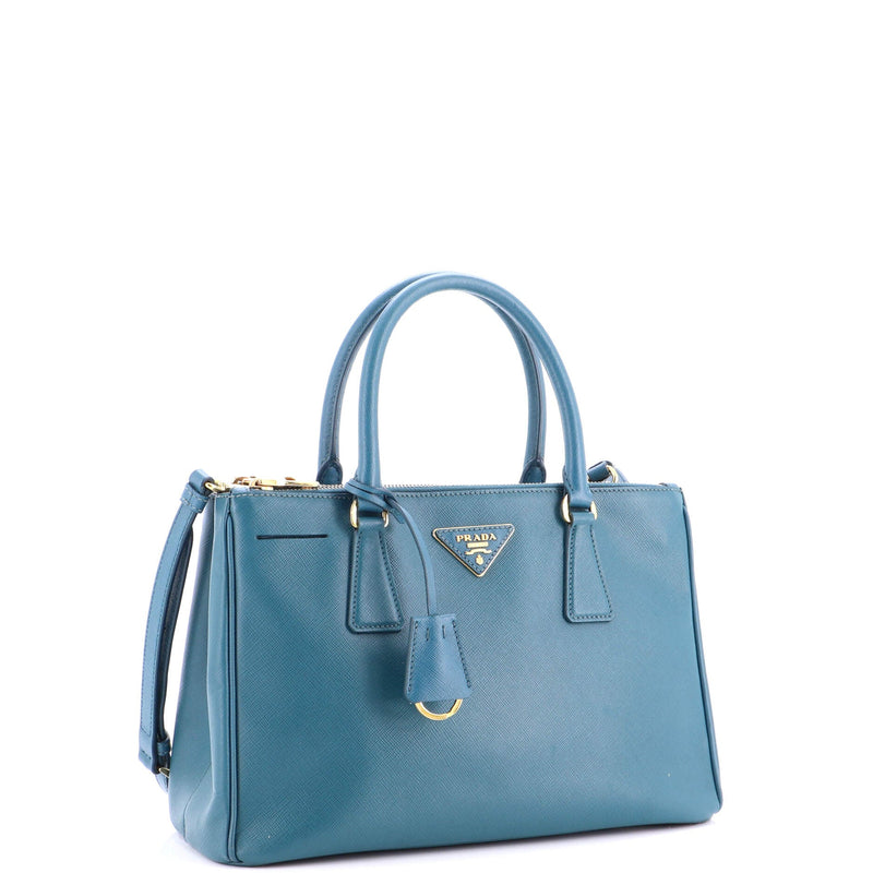 Double Zip Lux Tote Saffiano Leather