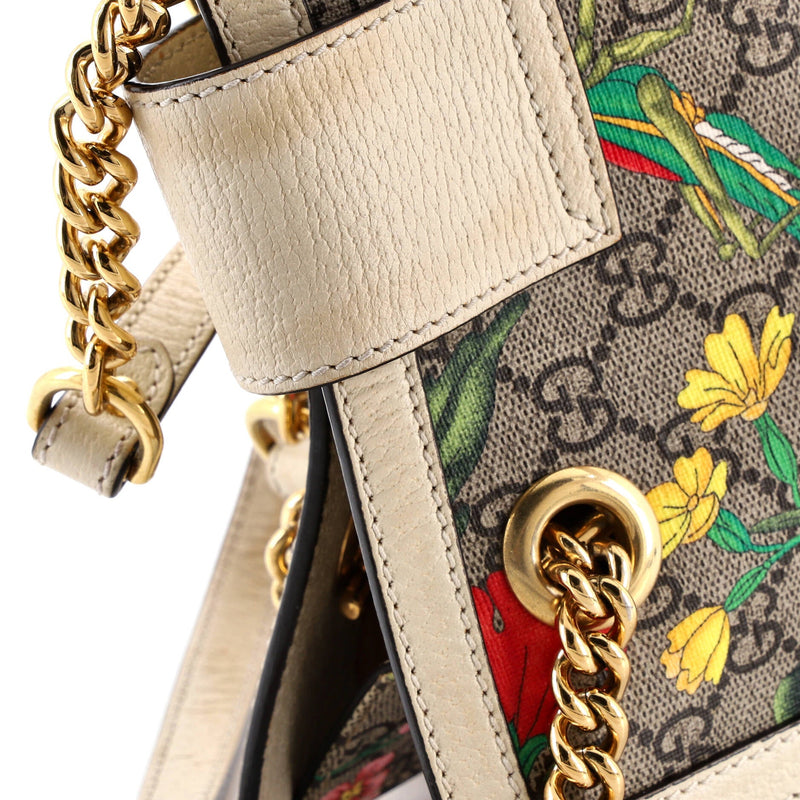 Padlock Chain Tote Flora Gg Coated