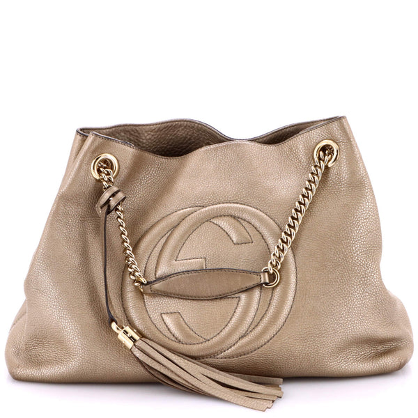 Soho Chain Strap Shoulder Bag Leather