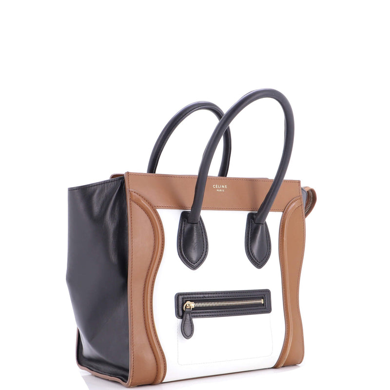 Tricolor Luggage Bag Leather Mini