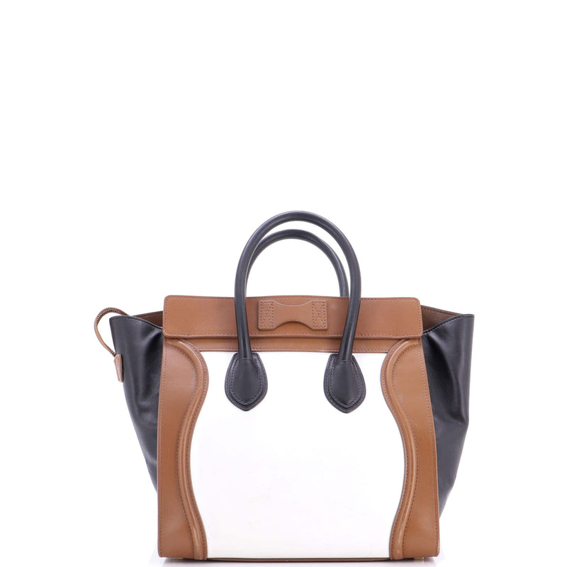 Tricolor Luggage Bag Leather Mini