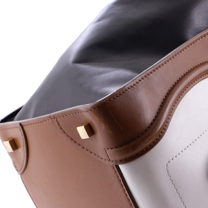 Tricolor Luggage Bag Leather Mini
