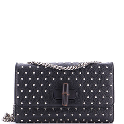 Miss Bamboo Shoulder Bag Studded Leather