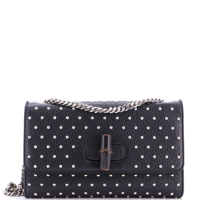 Miss Bamboo Shoulder Bag Studded Leather