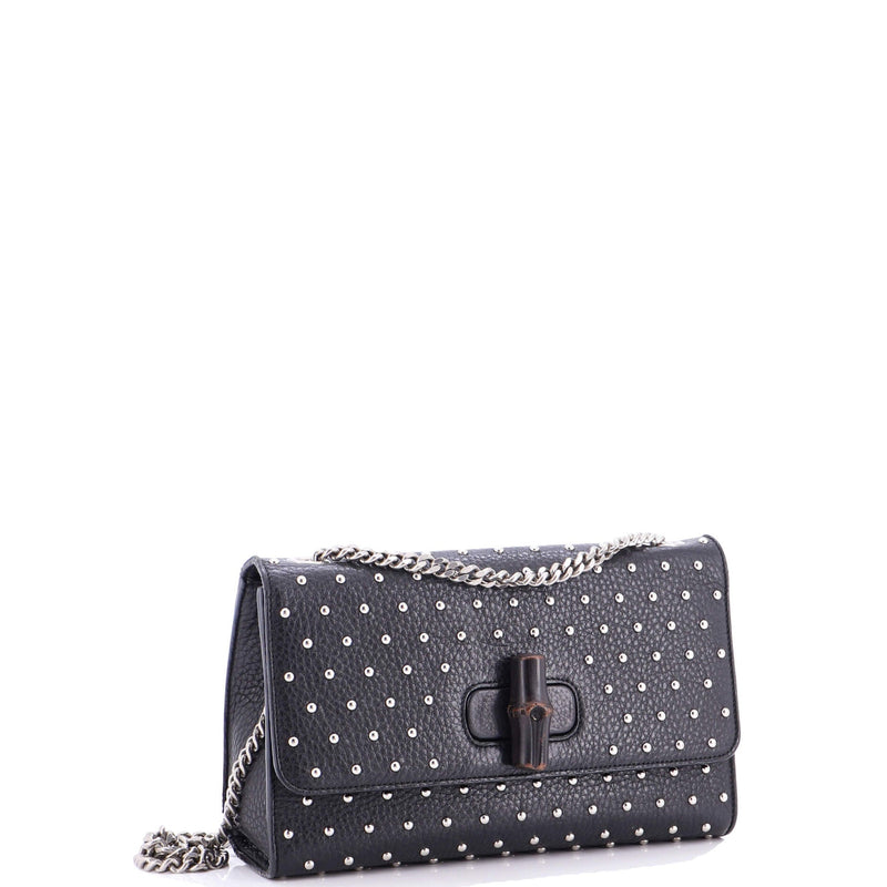 Miss Bamboo Shoulder Bag Studded Leather