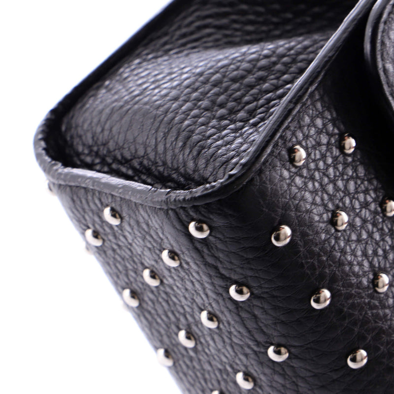 Miss Bamboo Shoulder Bag Studded Leather