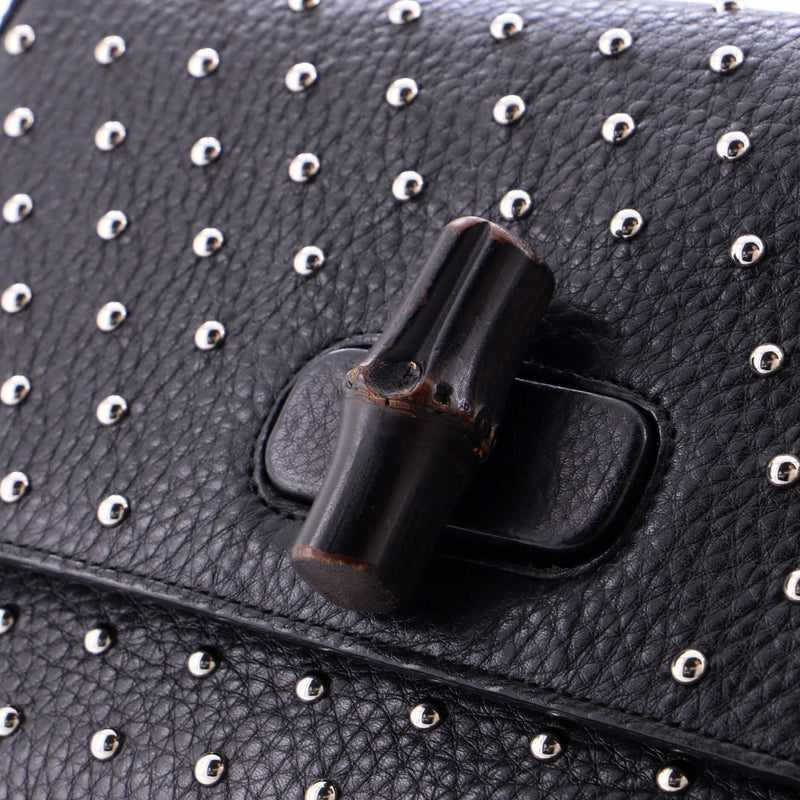 Miss Bamboo Shoulder Bag Studded Leather