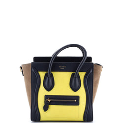 Tricolor Luggage Bag Leather Nano