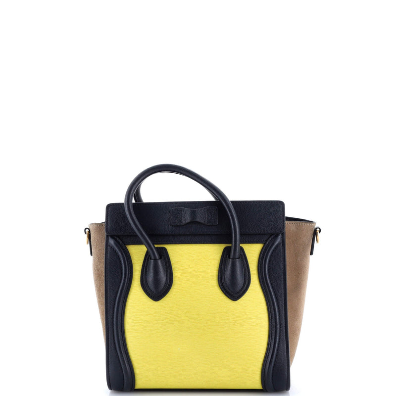 Tricolor Luggage Bag Leather Nano