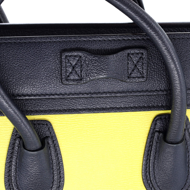 Tricolor Luggage Bag Leather Nano