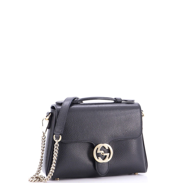 Interlocking Top Handle Bag Leather