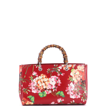 Bamboo Shopper Tote Blooms Print Leather