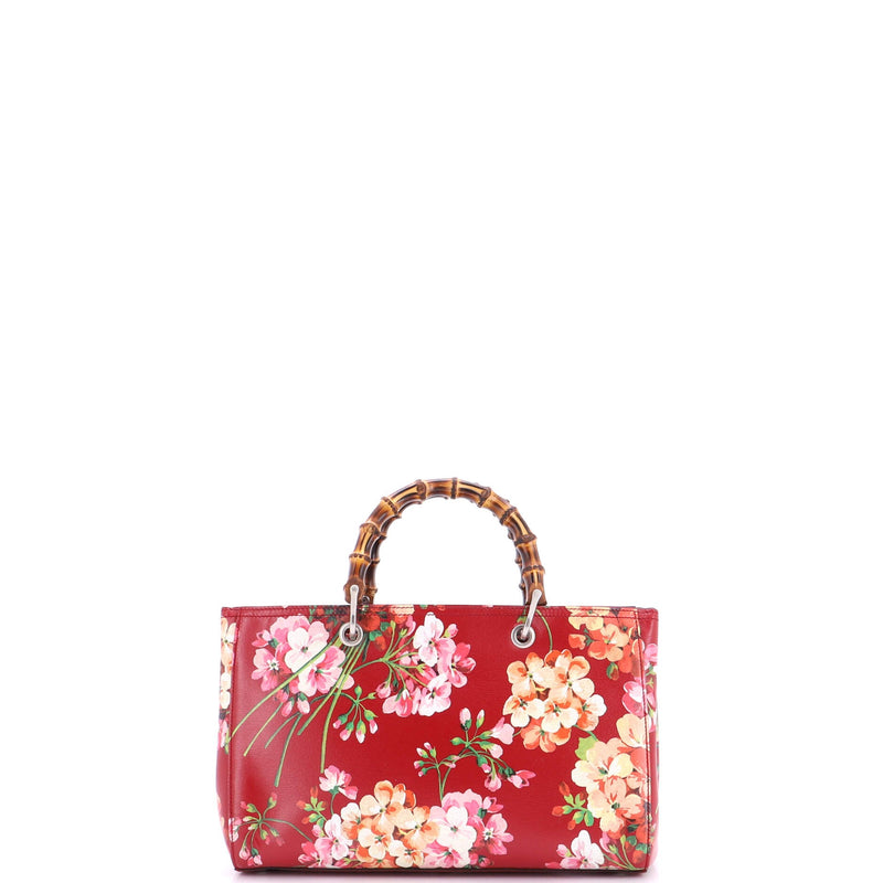 Bamboo Shopper Tote Blooms Print Leather