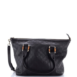 Bamboo Bar Tote Leather With Guccissima