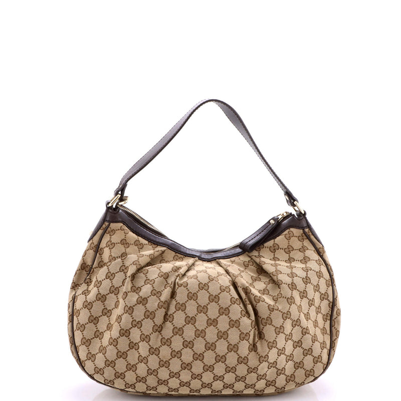 Sukey Hobo Gg Canvas With Leather Medium