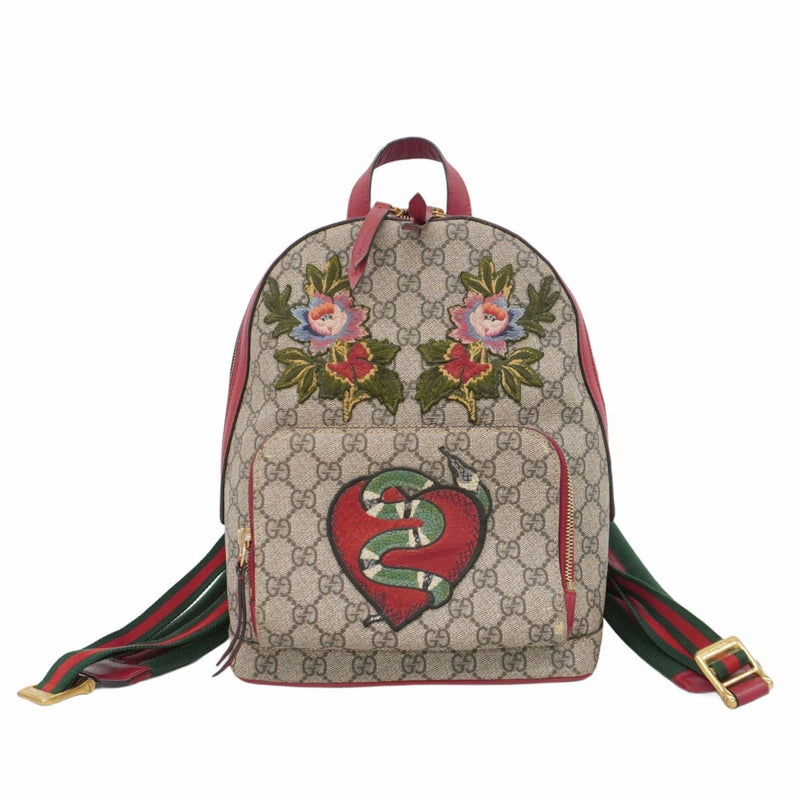 Zip Pocket Backpack Embroidered Gg