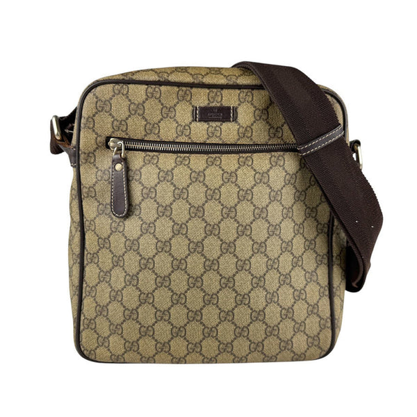 Front Zip Messenger Gg Coated Canvas
