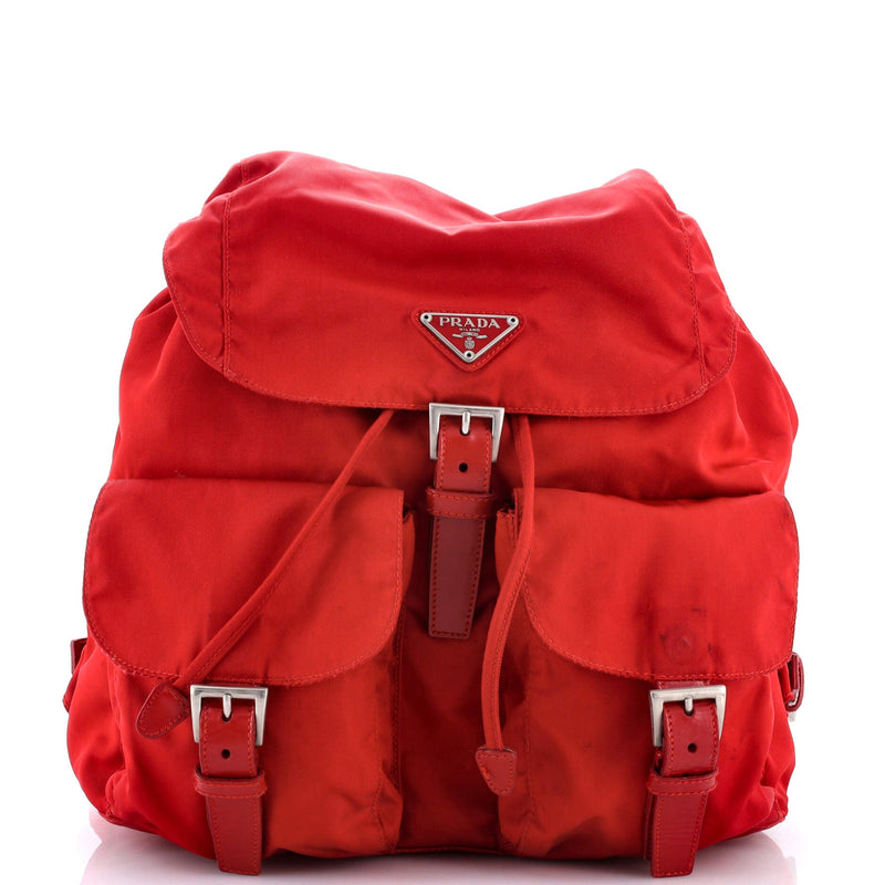 Double Front Pocket Backpack Tessuto