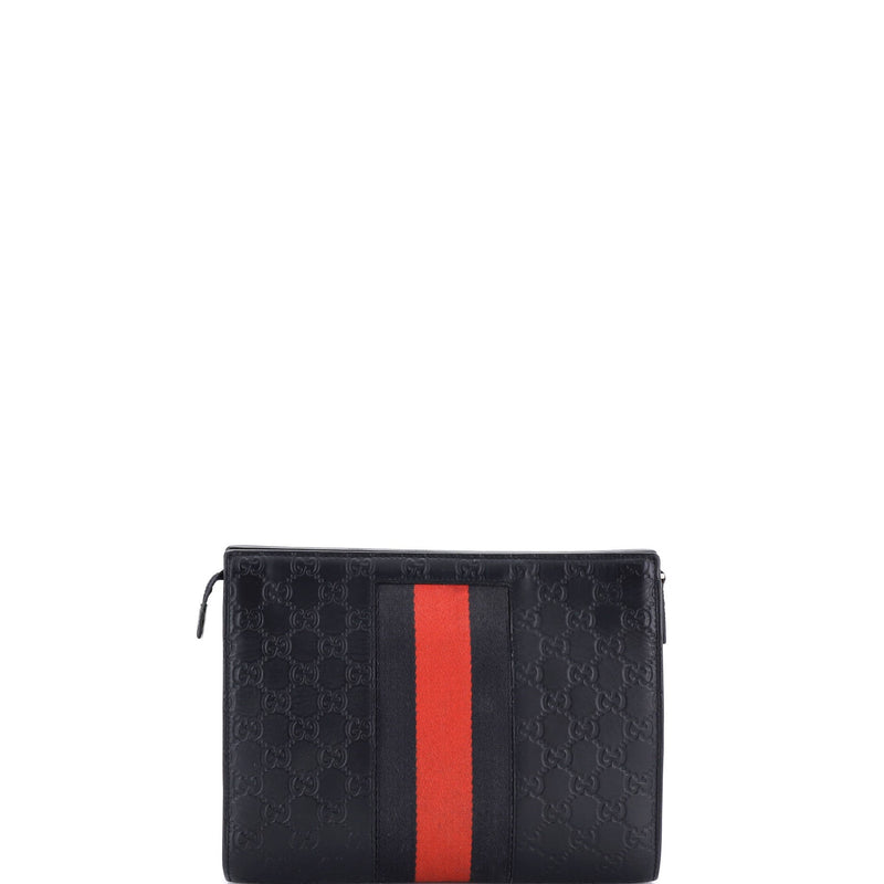 Web Zip Pouch Guccissima Leather
