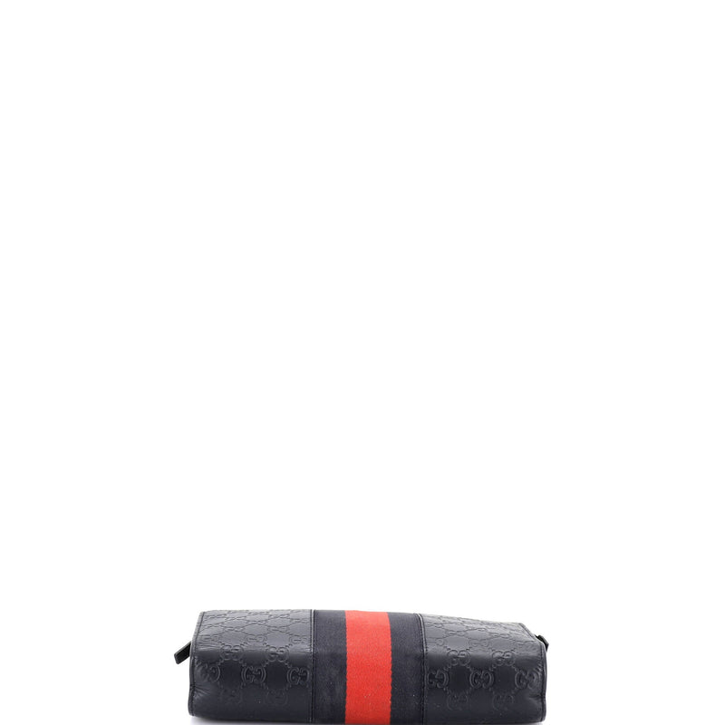 Web Zip Pouch Guccissima Leather