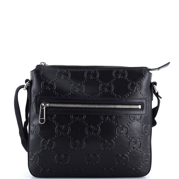 Front Zip Messenger Gg Embossed