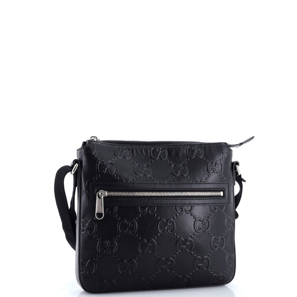 Front Zip Messenger Gg Embossed