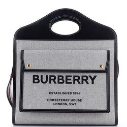 Logo Pocket Tote Canvas With Leather
