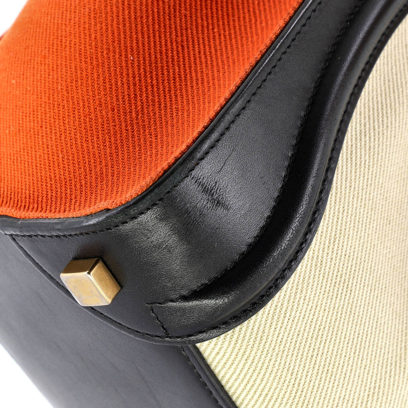 Tricolor Luggage Bag Canvas And Leather
