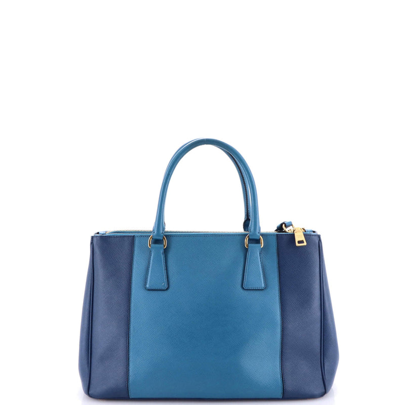 Bicolor Double Zip Lux Tote Saffiano