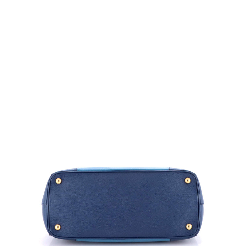 Bicolor Double Zip Lux Tote Saffiano