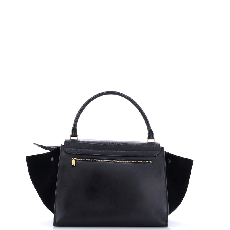 Trapeze Bag Crocodile Embossed Leather