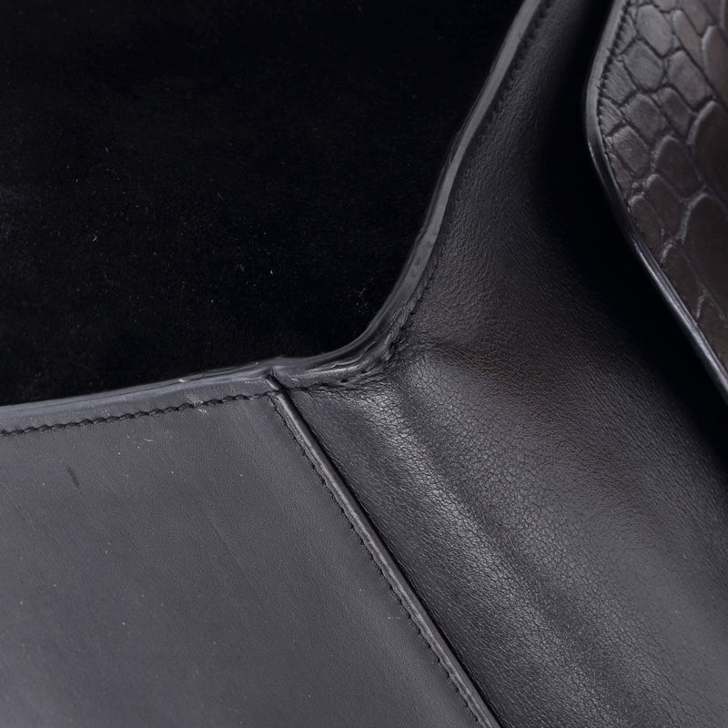 Trapeze Bag Crocodile Embossed Leather