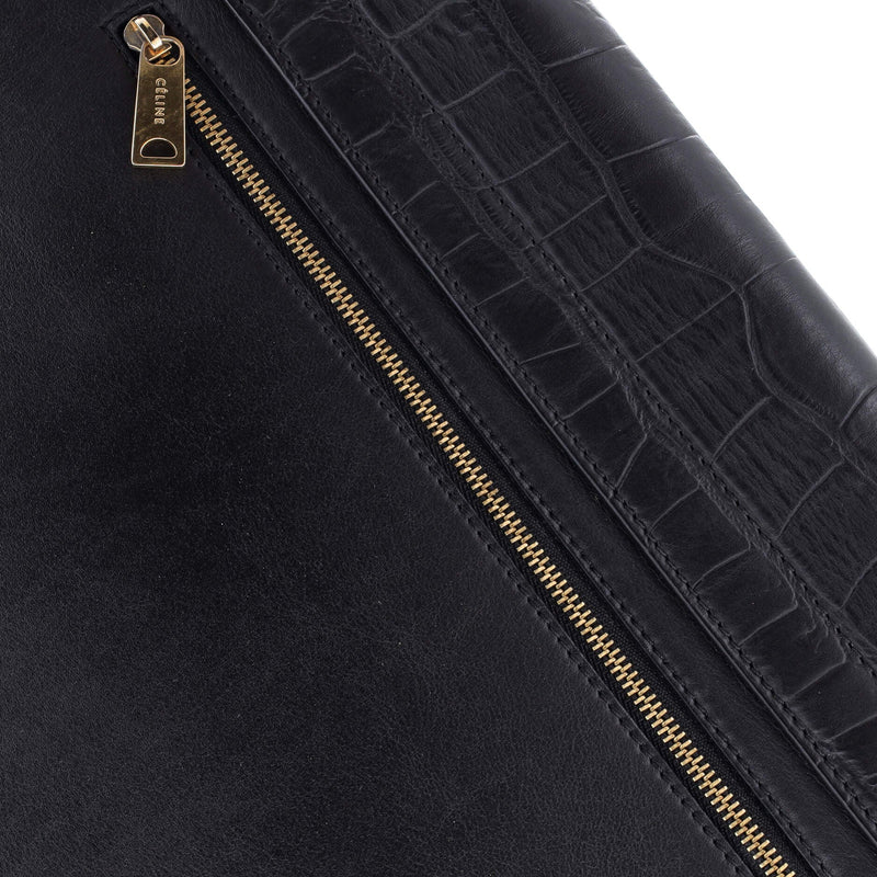 Trapeze Bag Crocodile Embossed Leather