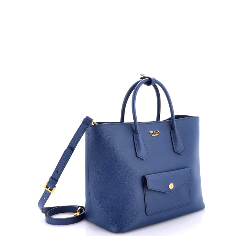 Front Pocket Convertible Tote Saffiano
