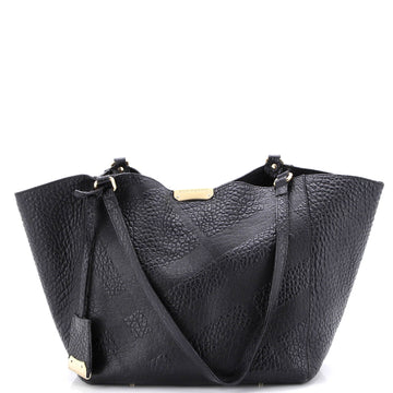 Canter Tote Check Embossed Leather Small