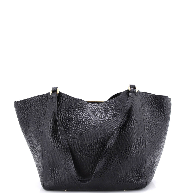 Canter Tote Check Embossed Leather Small