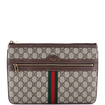 Ophidia Zip Pouch Gg Coated Canvas Large