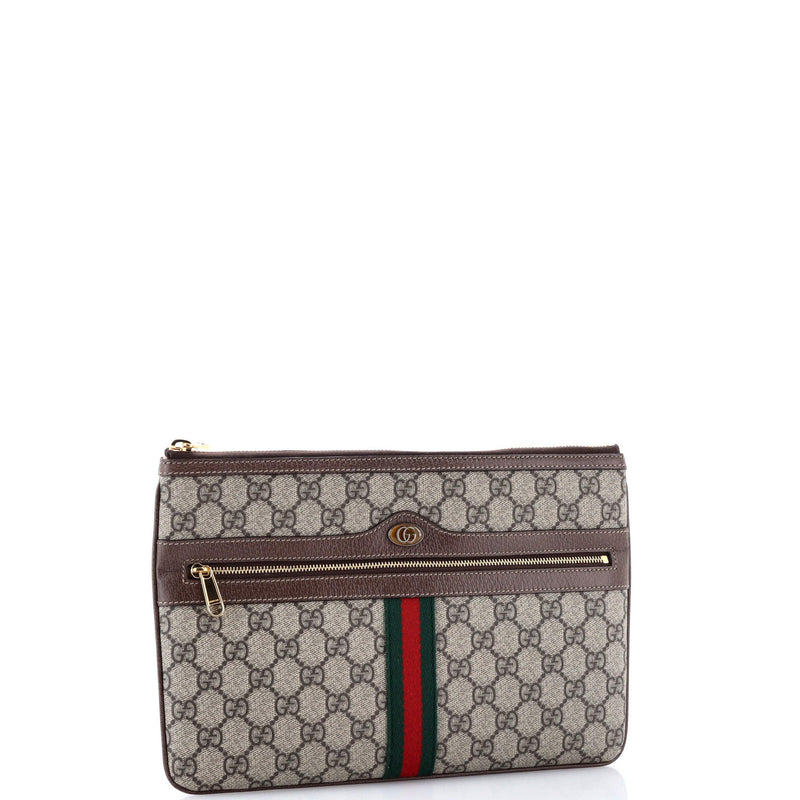 Ophidia Zip Pouch Gg Coated Canvas Large