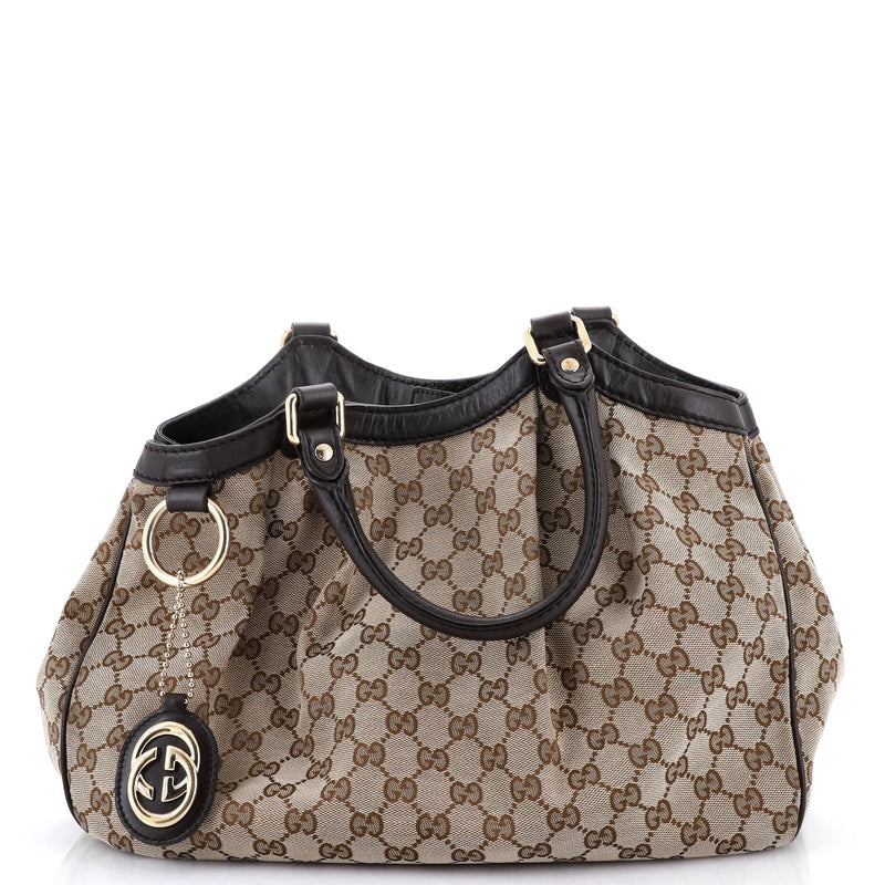 Sukey Tote Gg Canvas With Leather Medium